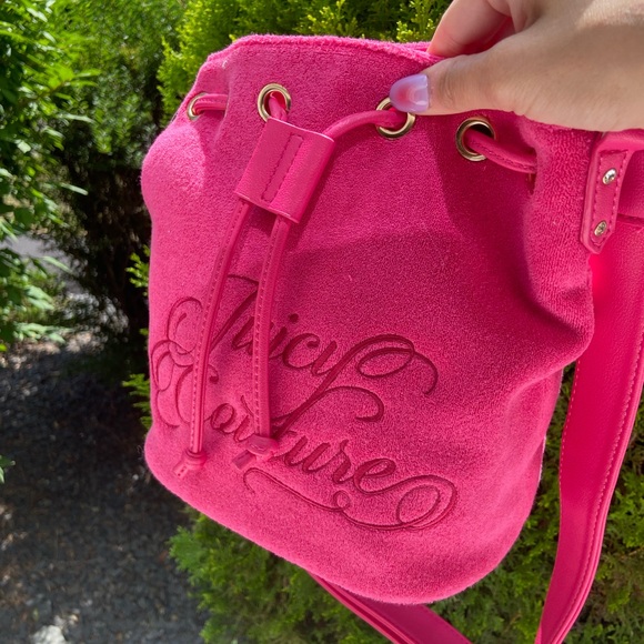 Juicy Couture Pink Bag - Juicy Couture Hot Pink Terry Cloth Beach Bag NWT! - Picture 4 of 6